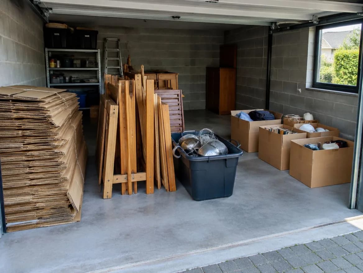 Gesorteerde inboedel klaar voor ophaling